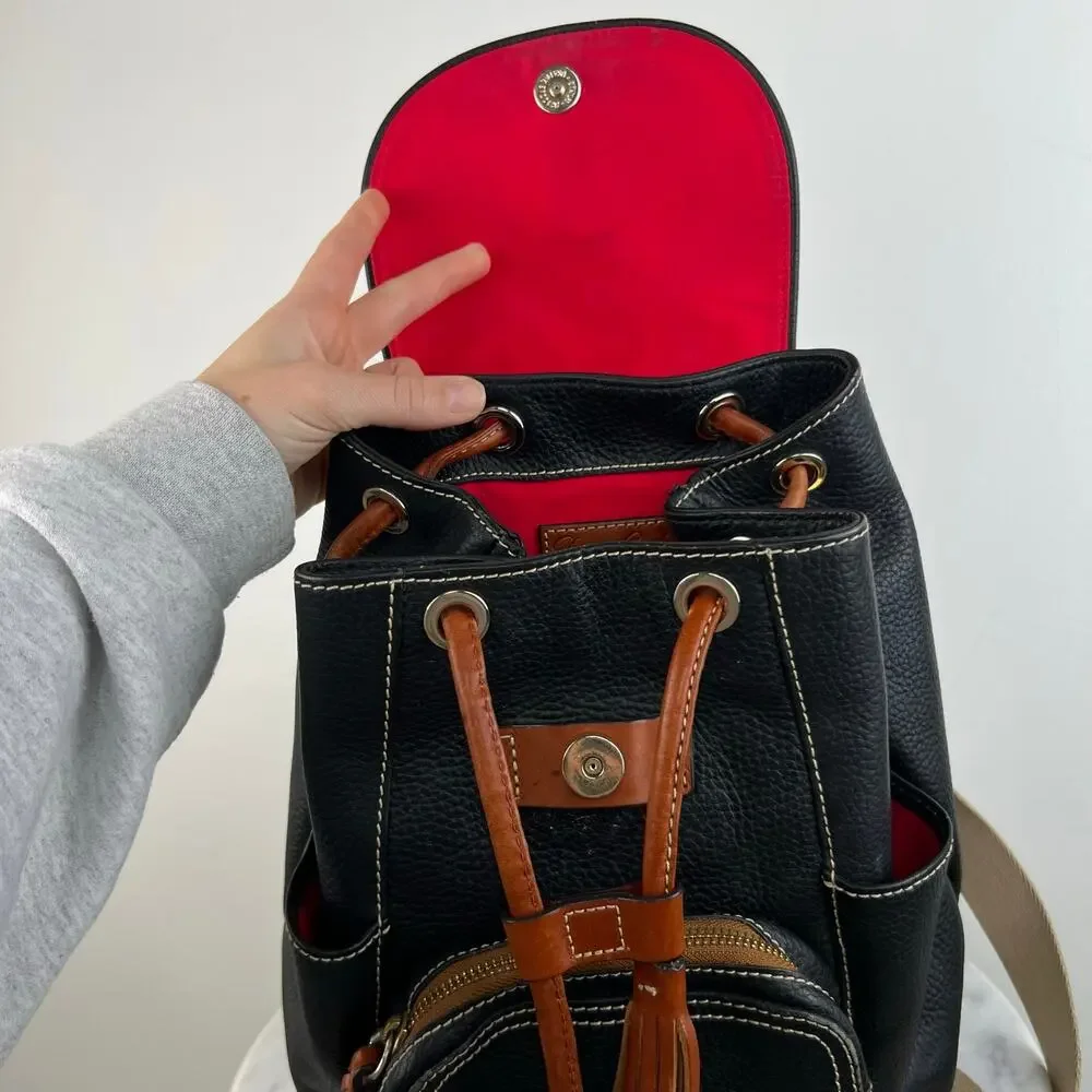Dooney & Bourke Black Pebbled Leather Medium Murphy Backpack